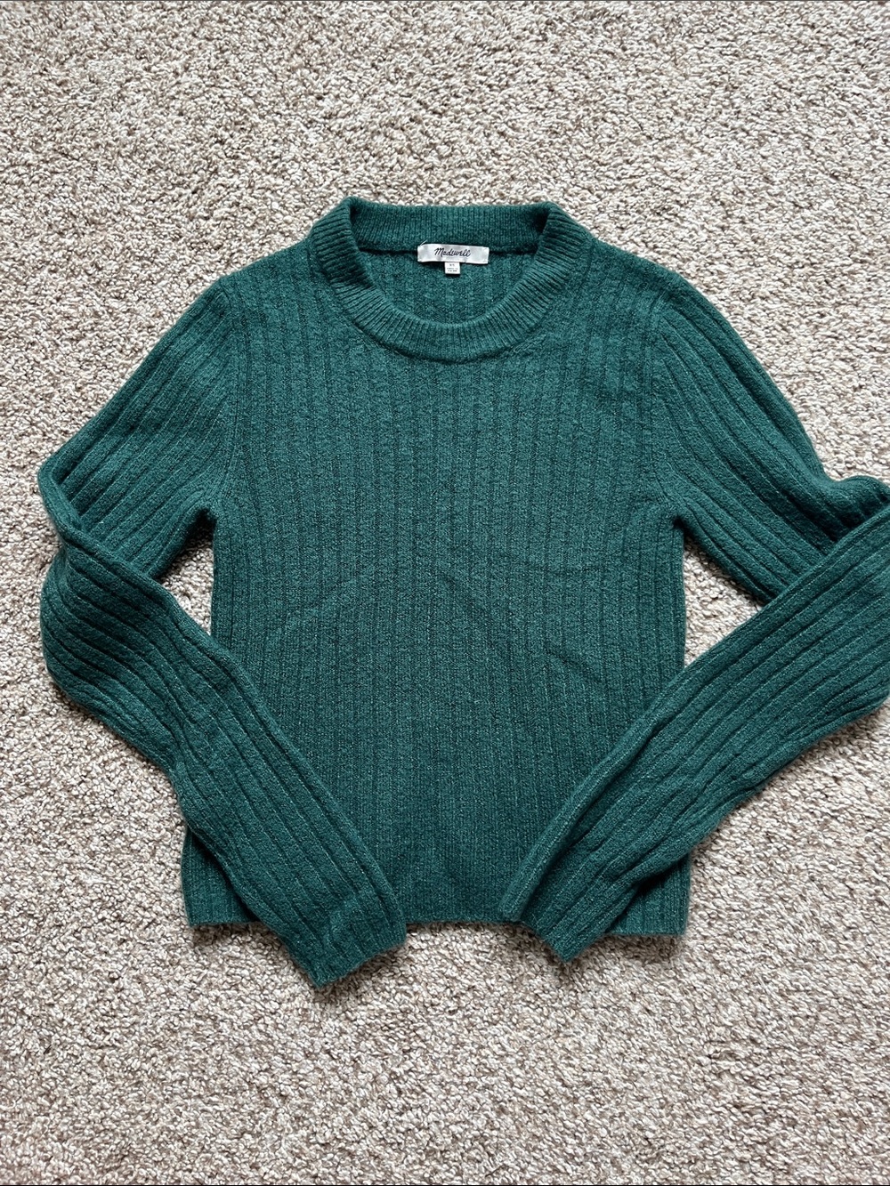 Madewell Teal Ribbed Sweater